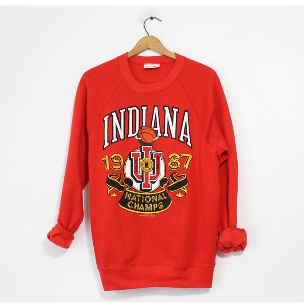 Vintage Indiana University Basketball Champions 1987 Sweatshirt Large